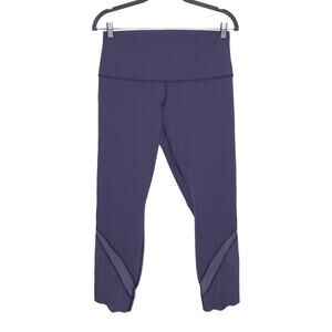 LULULEMON Wunder Under Crop Roll Down Scallop Full-On Moonwalk Women's 10